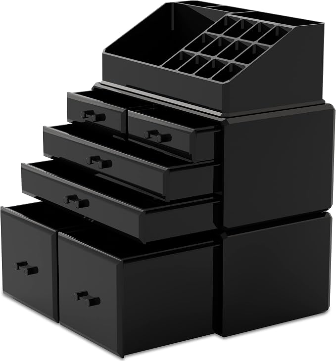 READAEER Makeup Organizer 3 Pieces Cosmetic Storage Case - Image 9