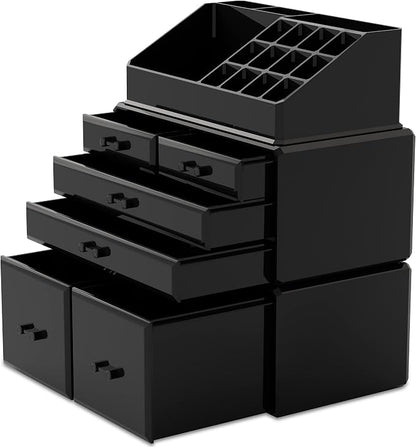 READAEER Makeup Organizer 3 Pieces Cosmetic Storage Case - Image 9