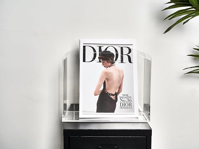 Magazine Rack - Clear Acrylic Magazine Holder, Acrylic Newspaper Stand Organizer - Image 7