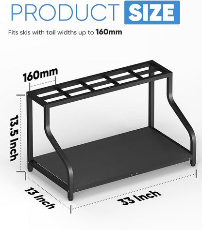 Ski Storage Rack for Garage — Freestanding Ski Holder for 5 Pair Skis, Indoor - Image 2