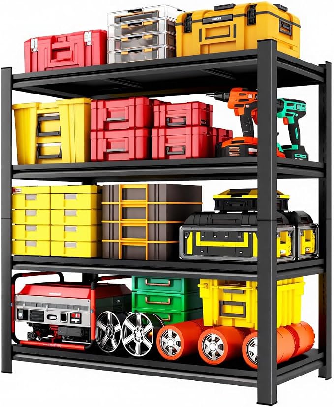 45''W Metal Garage Shelving, 4-Tier Heavy Duty Shelving Unit, Adjustable Garage by KILISTEELS