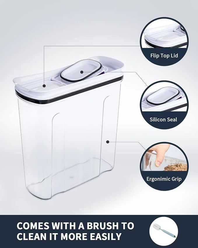 FreshKeeper Cereal Containers Storage Set, Airtight Food Storage Container - Image 8