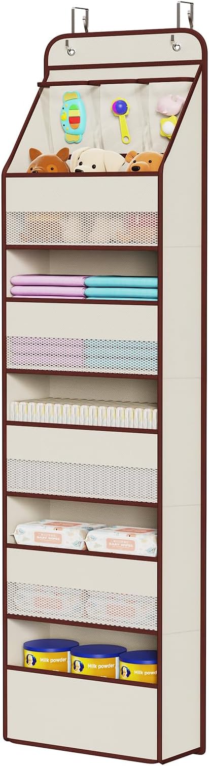 Univivi 6-Shelf Over Door Hanging Organizer Fabric Baby Door Storage by Univivi