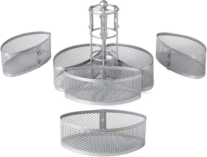 Nifty Organizing Carousel – Silver Finish, Spins 360-Degrees, Cosmetic Bathroom - Image 5