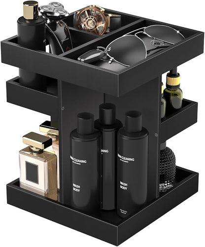 360 Rotating Cologne Organizer for Men and Women, Large Wood Perfume Stand and by Unknown