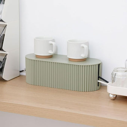 Green Cord Organizer Box, Plastic Cable Management Box - Image 8