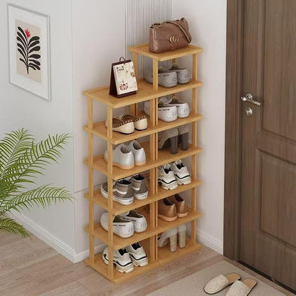 SAN HE Bamboo Shoe Rack 5Tier- Vertical Shoe Rack - Image 9