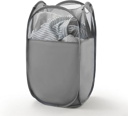 TECHMILLY Pop Up Foldable Laundry Basket, Mesh Laundry Hamper by TECHMILLY