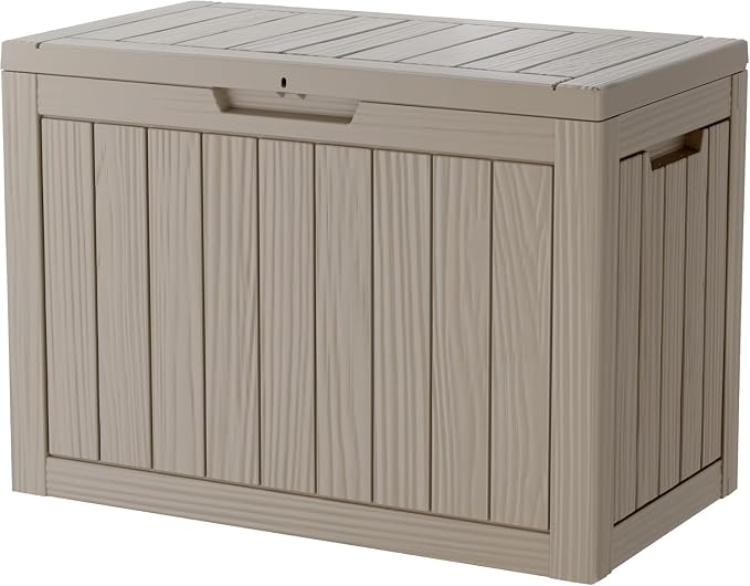 45 Gallon Resin Deck Box, Waterproof Outdoor Storage Box by Unknown