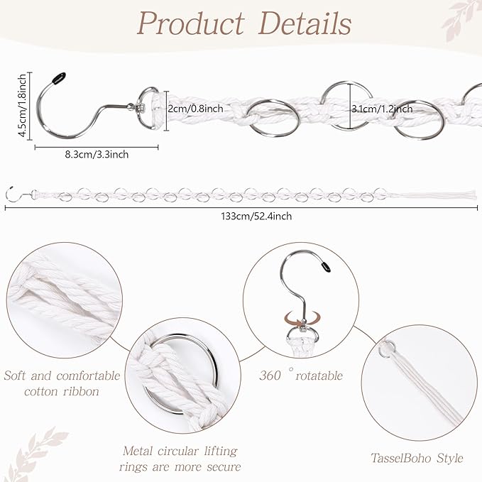 SNOWSTAR Macrame Hair Claw Clip Organizer - Image 2