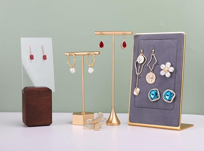 Gold Metal Earring T Bar Stand, Single small earring hanger display, Retail - Image 8