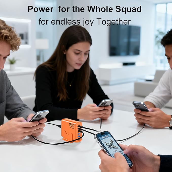 165W GaN USB C Charging Station, 6 Port Desktop Charger - Image 7