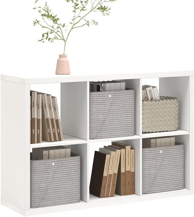 CTESNE【2026 Wooden Thick Frame 6 Cube Storage Organizer Shelf by CTESNE