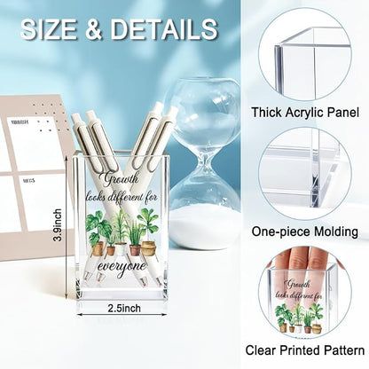 Growth Looks Different for Everyone Acrylic Cosmetic Pencil Holder Cup - Image 2