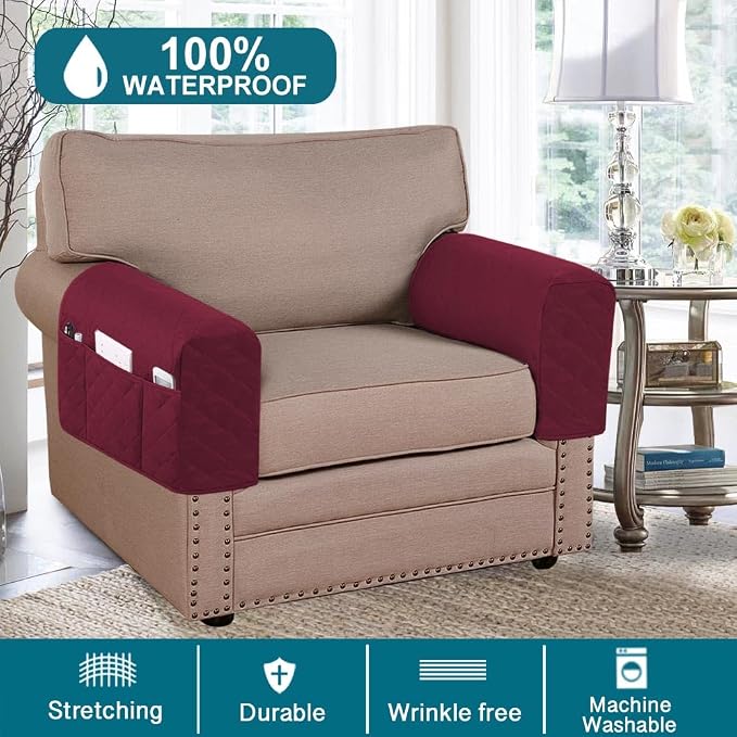 Turquoize 2 Pack Waterproof Armrest Covers - Image 2