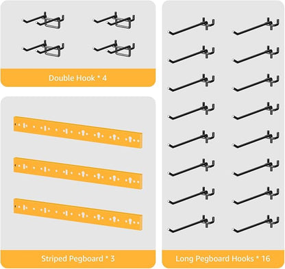CCCEI 3 Modular Pegboard Strip Storage, Metal Peg Slat Wall Mount - Image 4