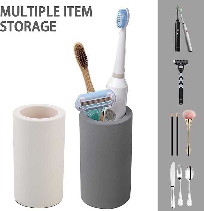 Diatomite Toothbrush Holder for Bathroom Sink, Countertop Organizer, Quick Dry - Image 5