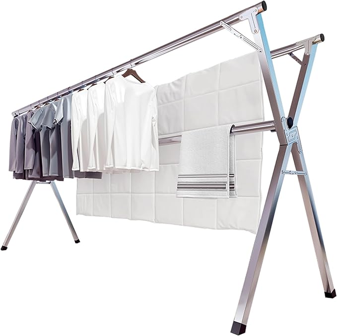 JAUREE 95 Inches Clothes Drying Rack, Drying Rack Clothing Folding Indoor by JAUREE