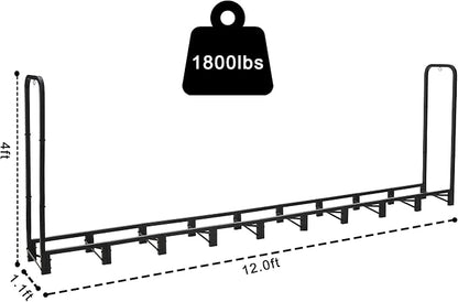 Werph 12FT Firewood Rack Outdoor, Heavy Duty Firewood Storage Rack, Outdoor - Image 2