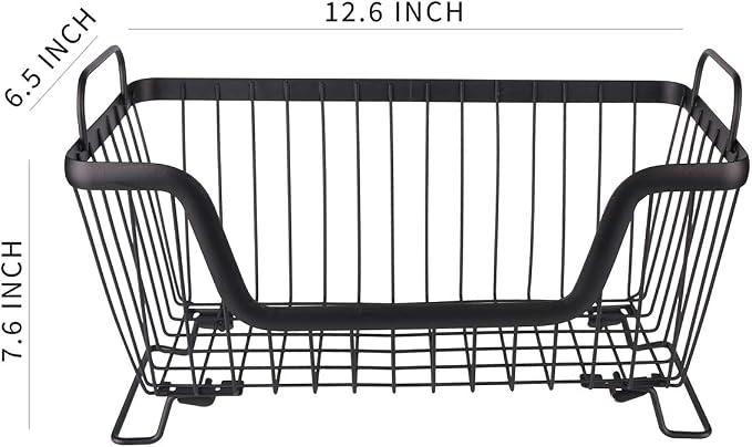 LOTTS Stackable Wire Basket, Metal Pantry Basket, Storage Organizer Bin - Image 7