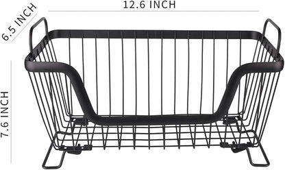 LOTTS Stackable Wire Basket, Metal Pantry Basket, Storage Organizer Bin - Image 7