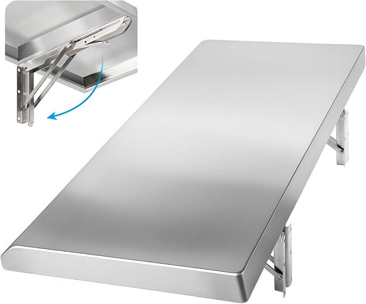 Stainless Steel Folding Concession Shelf 24" x 18" | Heavy Duty Drop Down by Toriexon