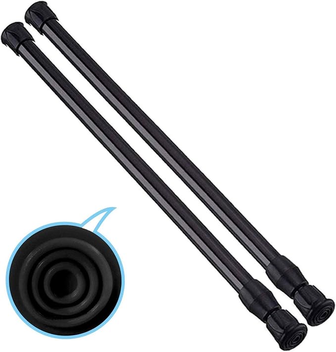 2 Pack Small Tension Rods 15.7 in to 28 Curtain Rods Window Rods in Extendable by HILLHOME