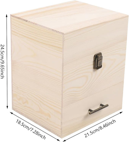 3 Tiers Essential Oil Storage Box, Wooden Perfume Bottle Display Organizer Case - Image 2
