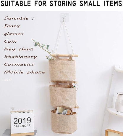 1 Pack Mini Cotton Linen Fabric Closet Detachable Foldable Washable Hanging - Image 3