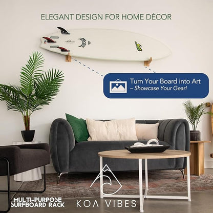 Wood Surfboard Wall Mount and Snowboard Mount - Image 7