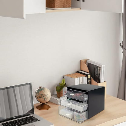 Desk Organizer with Drawer, Desk Storage Box, Plastic Office Stationery - Image 8