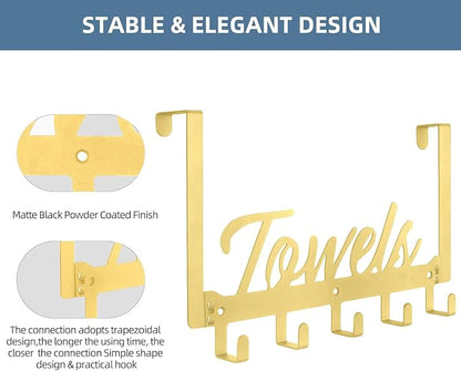 Azmoncy 2 Pack Over The Door Hooks, Towel Rack - Image 3