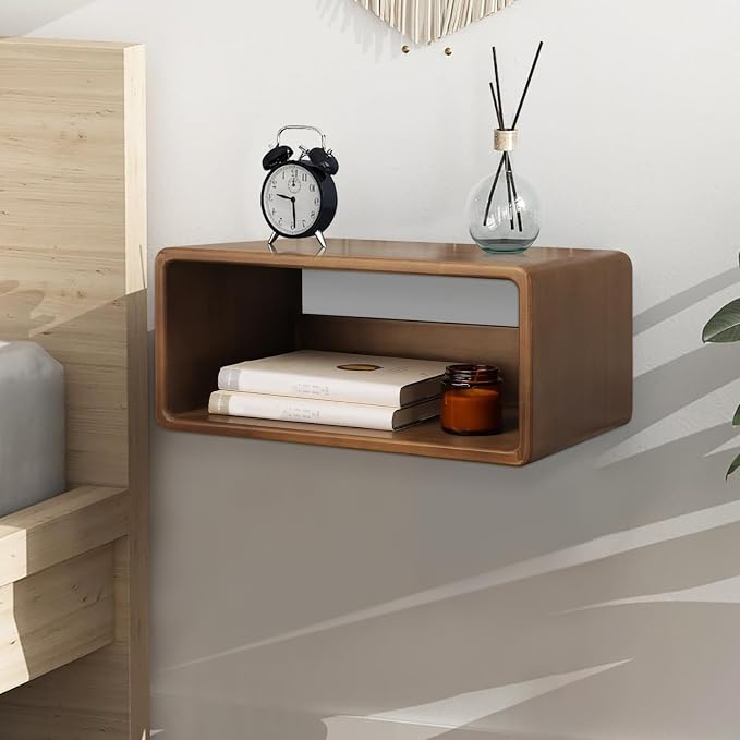 Floating Nightstand, Wall Mounted Bedside Shelf, Handmade Bedroom Furniture by Unknown
