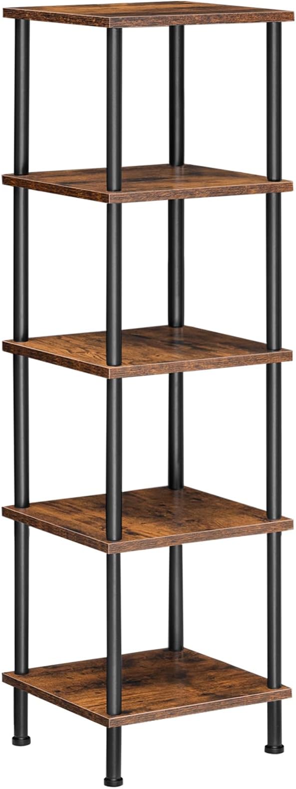 HOOBRO 5-Tier Corner Shelf Stand, Corner Square Rack Display Shelf, Tall by HOOBRO