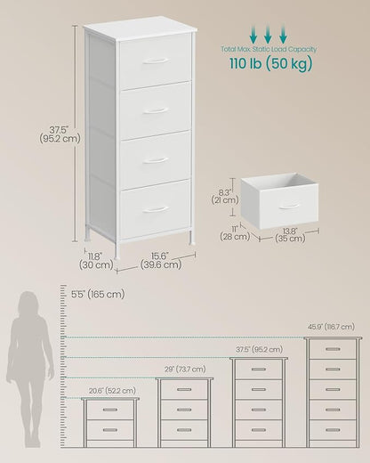 SONGMICS Dresser for Bedroom, Chest of Drawers, 4 Non-Woven Fabric Drawers - Image 2