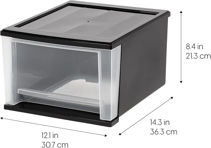 IRIS USA 17 Qt. Medium Plastic Stacking Drawer, Stackable Storage Organizer Unit - Image 3