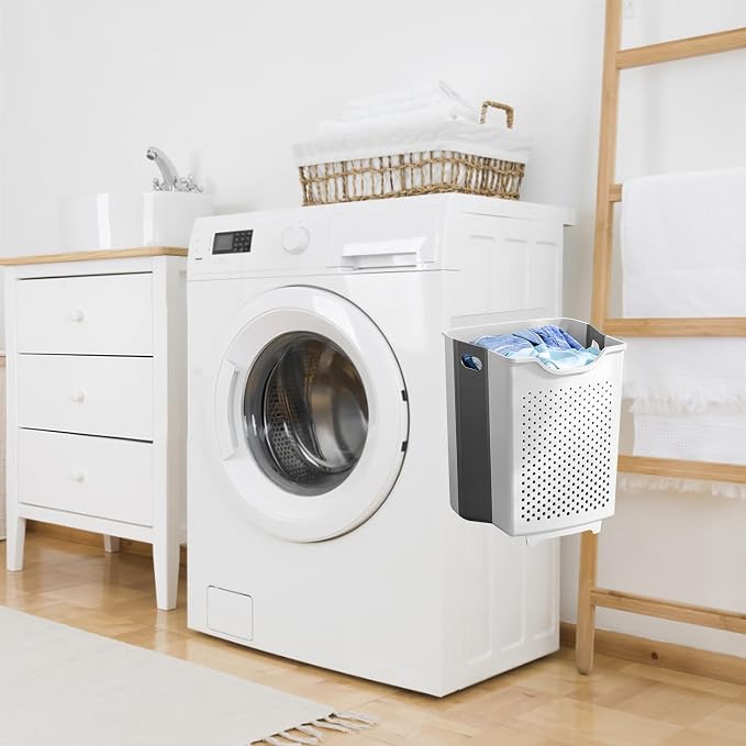 Collapsible Laundry Basket Wall Mounted Hamper - Image 5