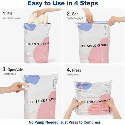 No Pump Vacuum Storage Bags, Cube Compression Storage Bags - Image 8