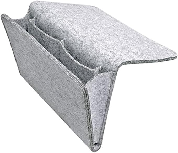 Fengtaike Useful Multi Grey Bed Storage Pockets Felt Bedside Hanging Storage by FTK