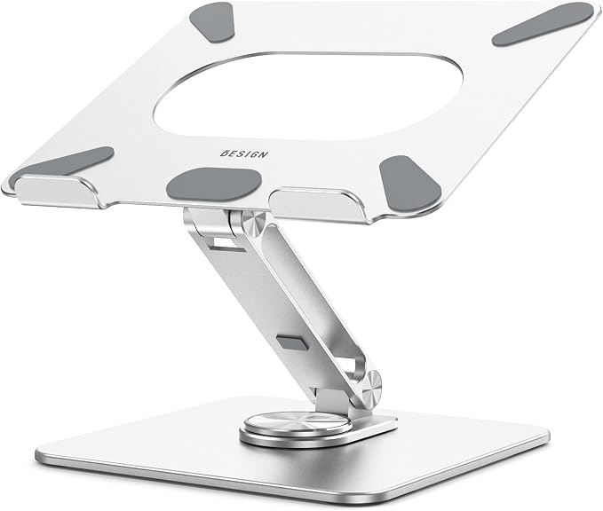 BESIGN LSX7 Laptop Stand with 360 Rotating Base, Ergonomic Adjustable Notebook by BESIGN