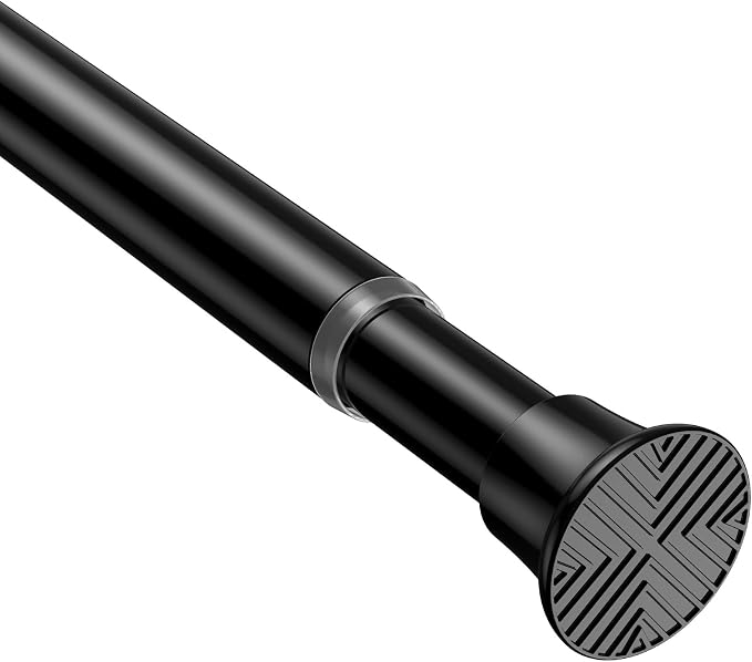Black Small Shower Curtain Rod 16 to 36 Inches Adjustable, 3/4 Inch Diameter by HAOYUNTE