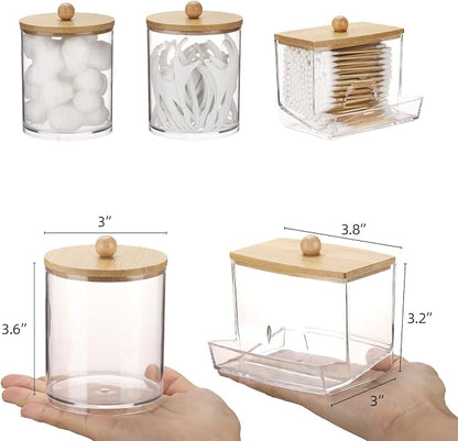 Tbestmax Qtips Dispenser Bathroom Container, 10/12 oz Cotton Ball Holder - Image 3