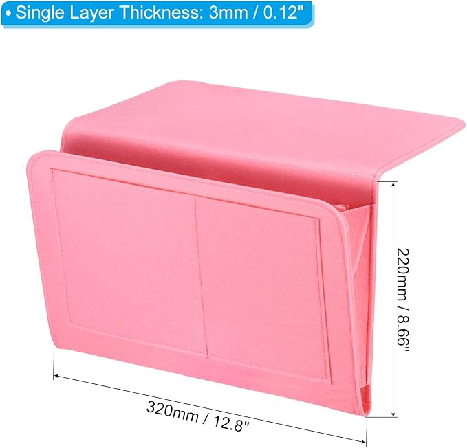 PATIKIL 13in Bedside Caddy, Bed Caddy Bedside Organizer Hanging Soft Felt 5 - Image 2