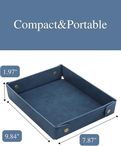 CASIRENA Father's Day Gifts Faux Leather Valet Tray Organizer - Image 4