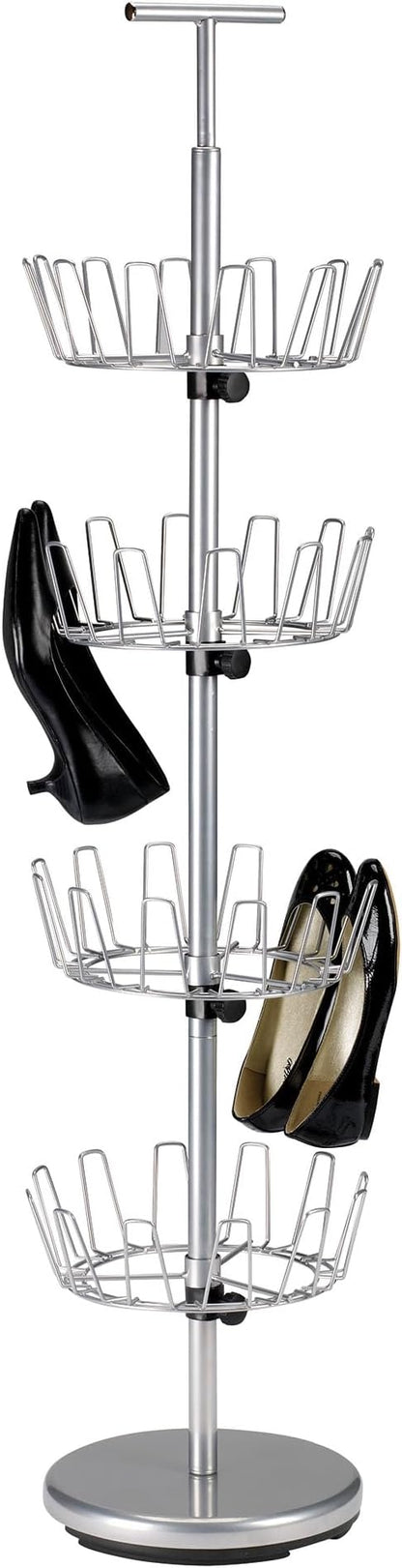 Household Essentials 4-Tier Revolving Shoe Tree, Heavy-Duty Steel - Image 9
