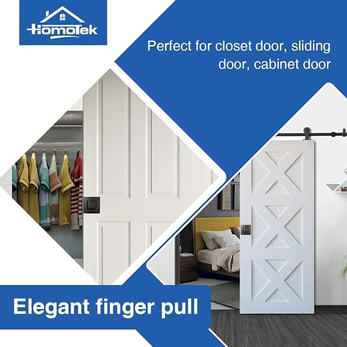 HOMOTEK 2-3/4 Inch Square Recessed Sliding Closet Door Finger Pulls, Inner Dia - Image 6