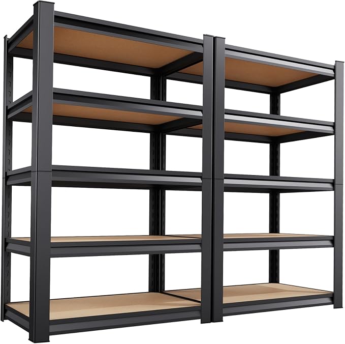 2 Pack Garage Shelving Heavy Duty Storage Shelves 3000LBS Adjustable Garage by AOJUFEO