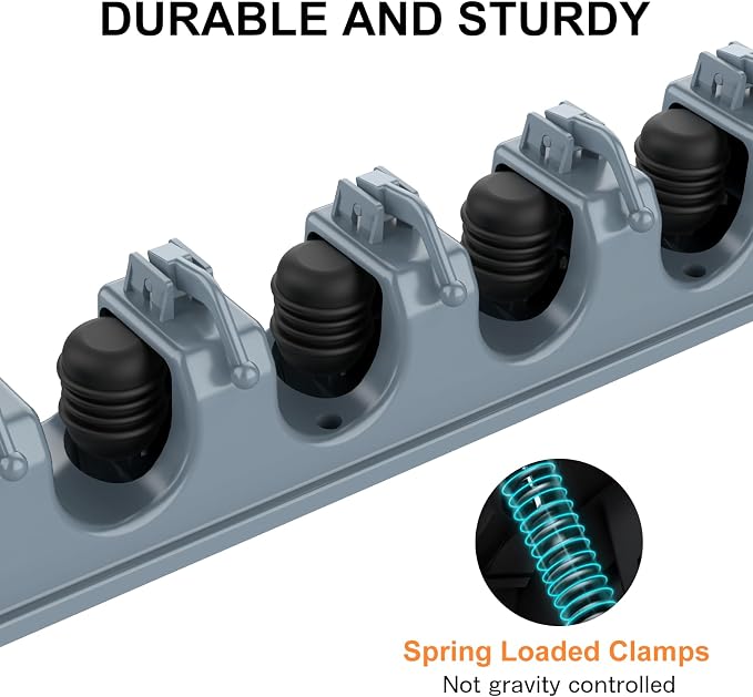 nacena Broom Holder Wall Mount, 2 Packs grey Wall Hanging Garden Tool & Utility - Image 3