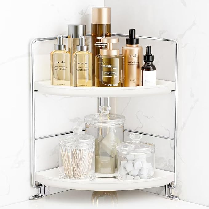 FSyueyun 2-Tier Corner Bathroom Counter Organizer, Tool-Less Installation by FSyueyun