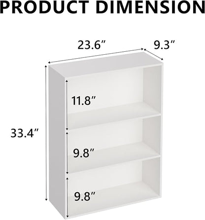 3 Tier Book Shelf，Wooden 3 Cube Storage Organizer, 33 Inch Versatile Cubes - Image 3